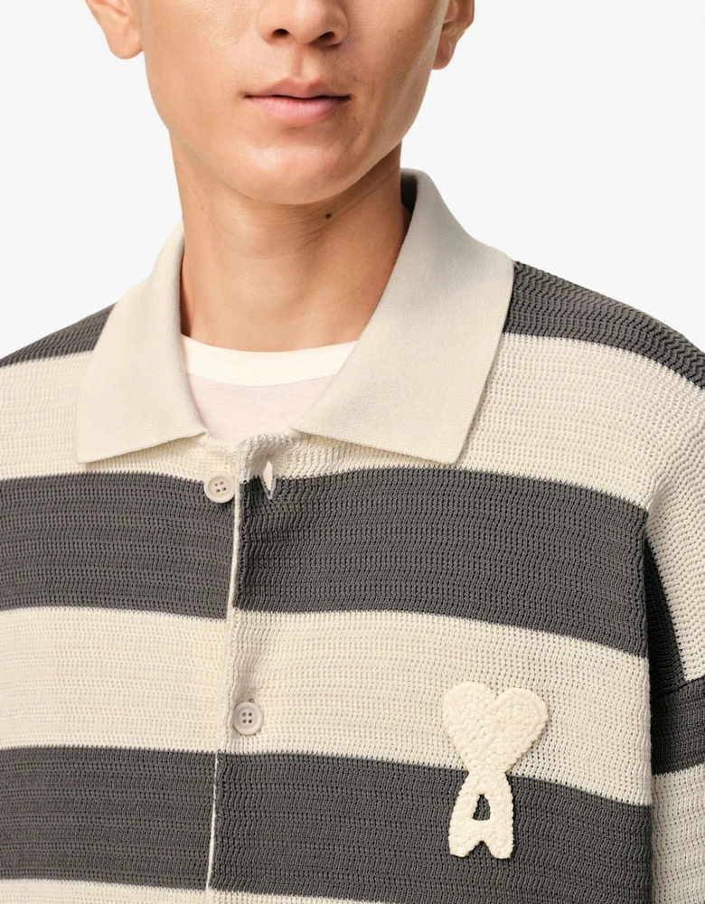 Ajoure Striped Cotton Knit Cream