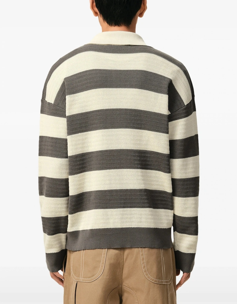Ajoure Striped Cotton Knit Cream