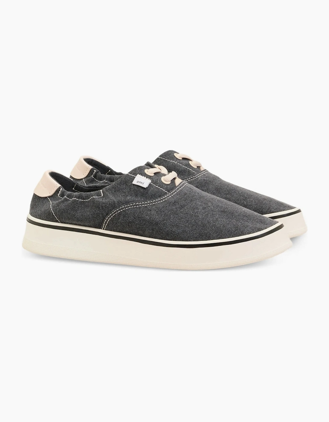 Washed Canvas Tennis Sneakers Navy