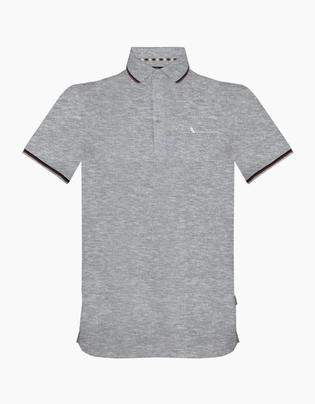 Aquascutum Brand Logo Grey Polo Shirt