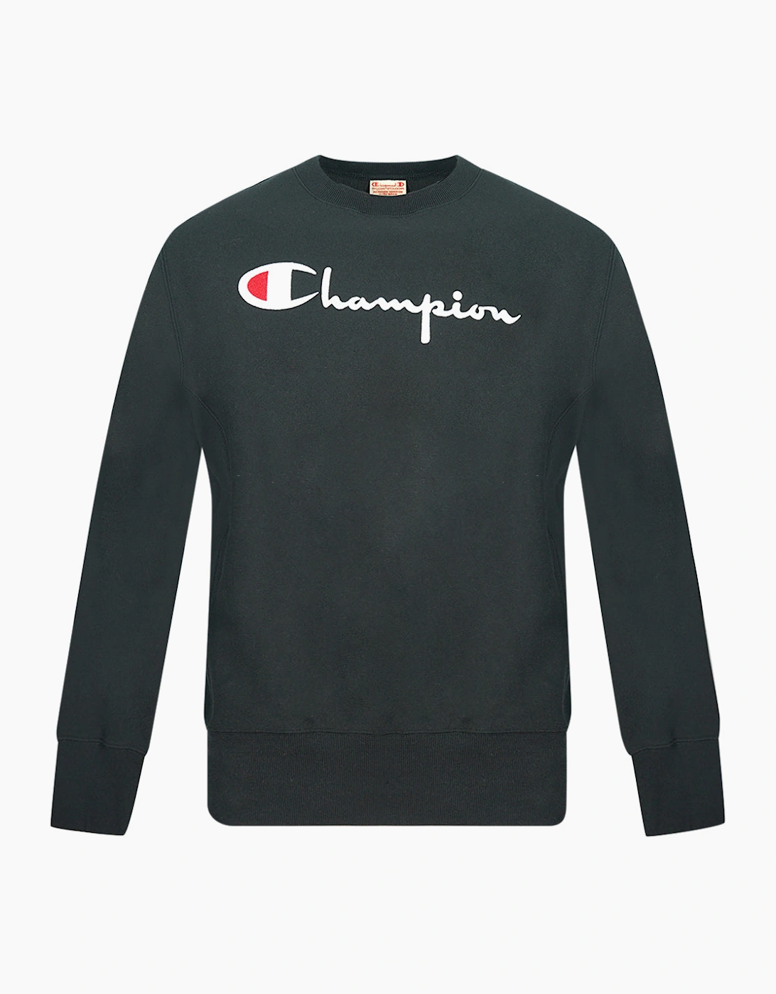 Champion Script Logo Black Sweatshirt, 2 of 1