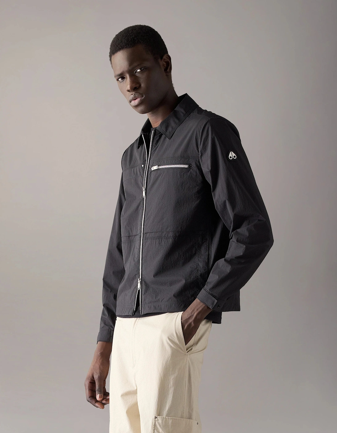 Moose Knuckles Men's Black Topflight Overshirt - 292 - Size: 38/Regular