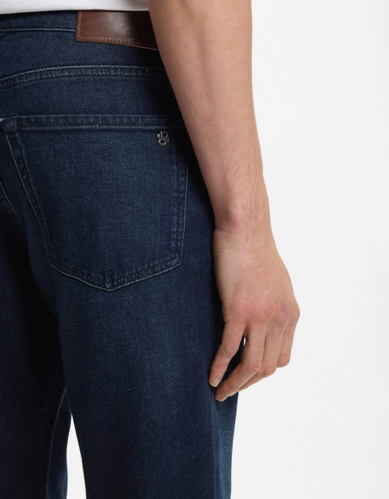 BOSS Orange ONYX BO Mens Tapered-Fit Jeans in Dark-Blue Comfort-Stretch Denim - Dark Blue 406