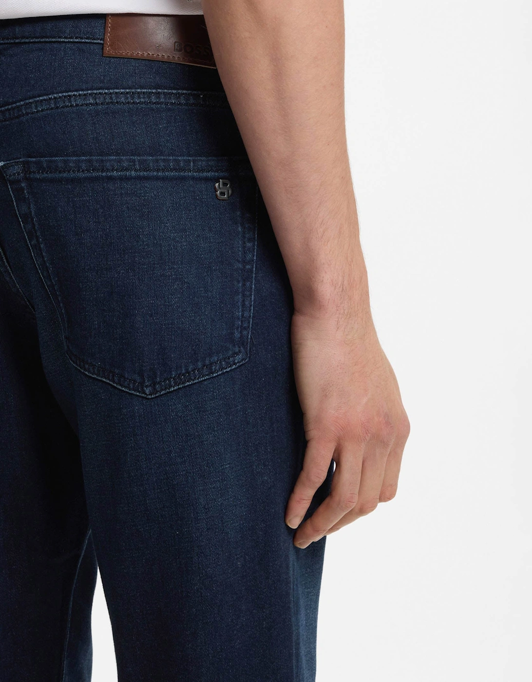 BOSS Orange ONYX BO Mens Tapered-Fit Jeans in Dark-Blue Comfort-Stretch Denim - Dark Blue 406