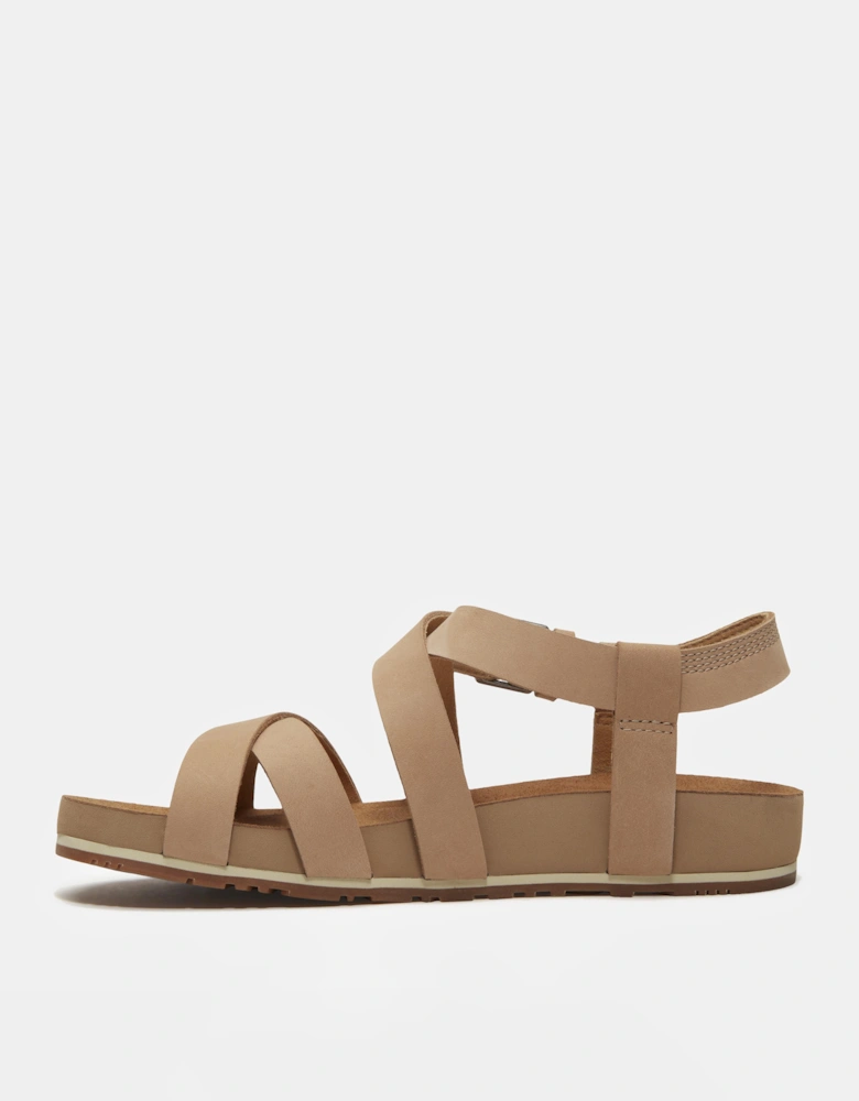 Timberland Malibu Waves Cross Strap Nubuck Womens Sandals - Mid Beige