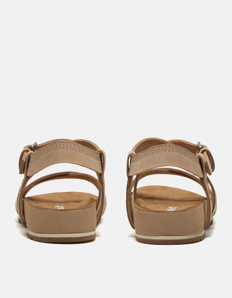 Timberland Malibu Waves Cross Strap Nubuck Womens Sandals - Mid Beige