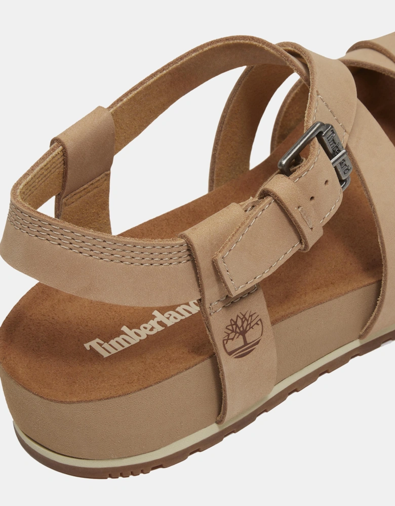 Timberland Malibu Waves Cross Strap Nubuck Womens Sandals - Mid Beige