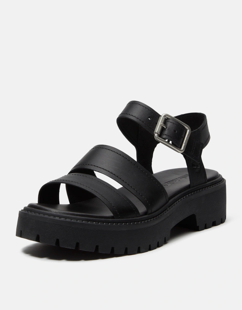 Timberland Stone Street Backstrap Full Grain Leather Womens Sandals - Black