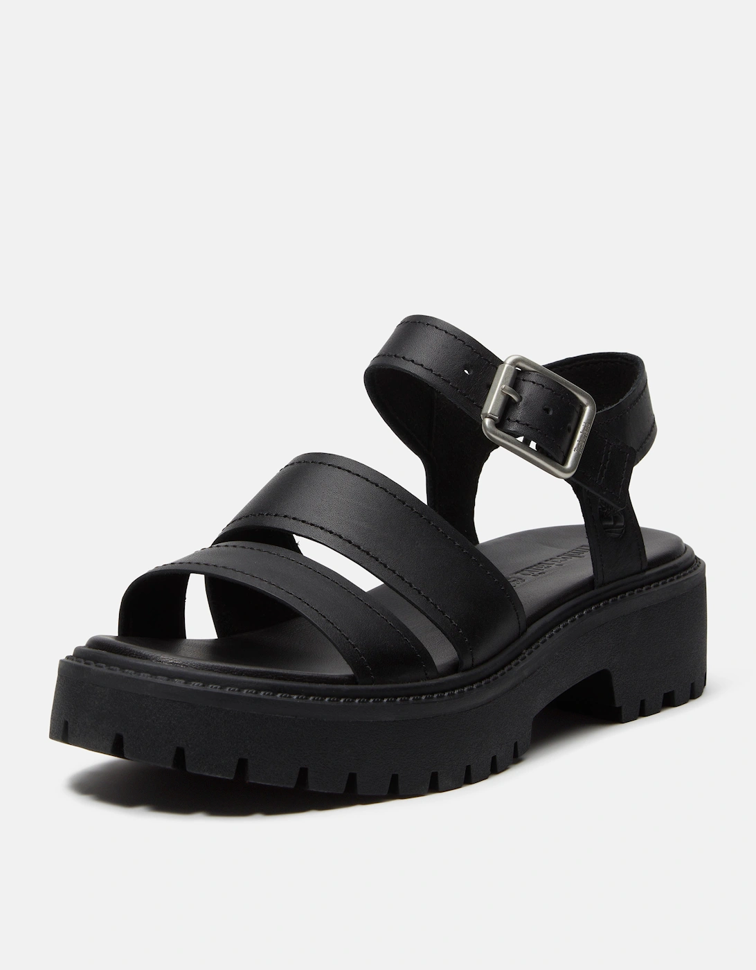 Timberland Stone Street Backstrap Full Grain Leather Womens Sandals - Black