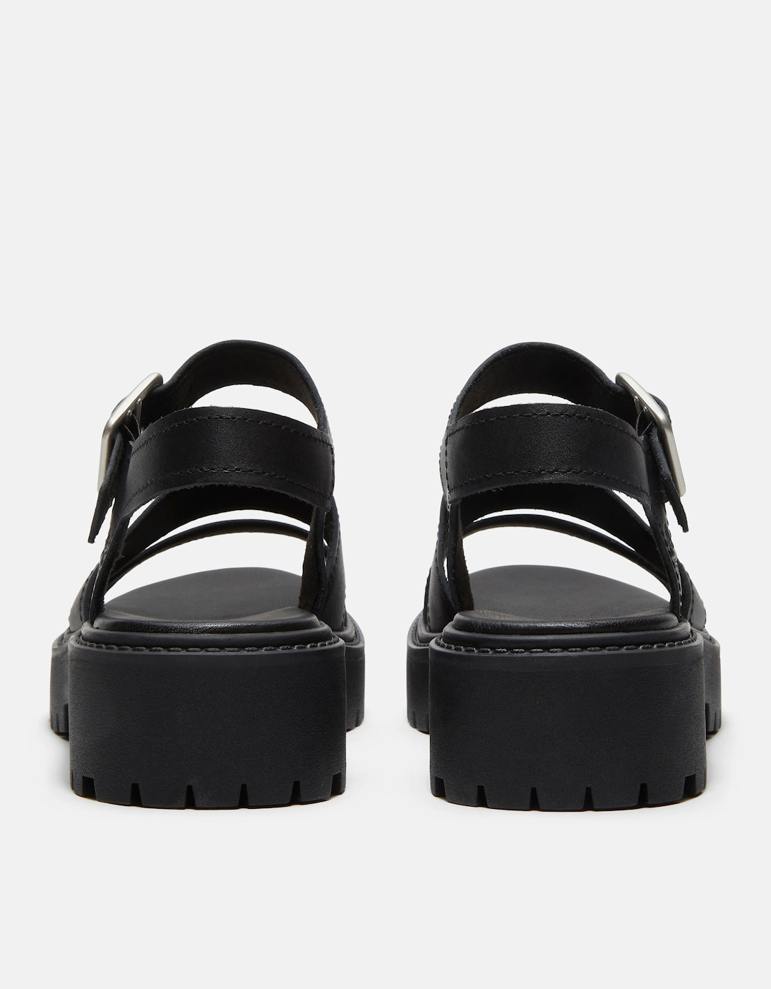 Timberland Stone Street Backstrap Full Grain Leather Womens Sandals - Black