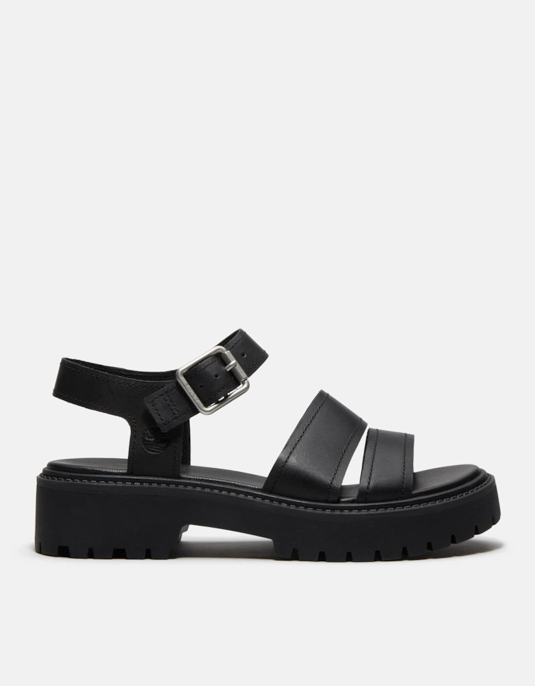 Timberland Stone Street Backstrap Full Grain Leather Womens Sandals - Black