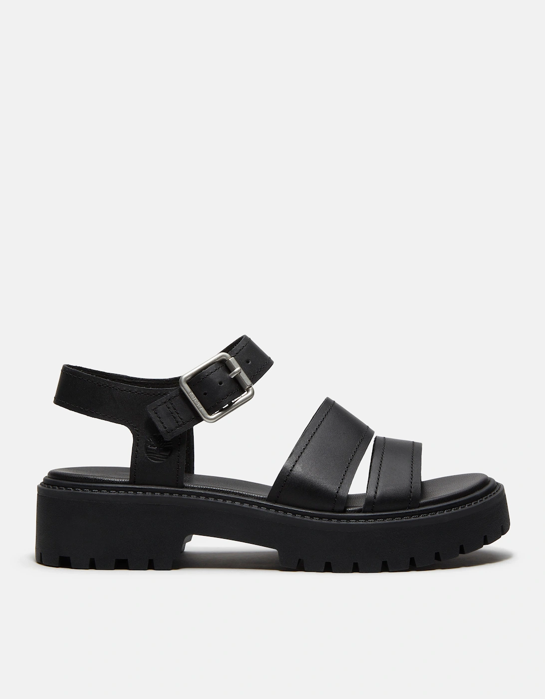 Timberland Stone Street Backstrap Full Grain Leather Womens Sandals - Black