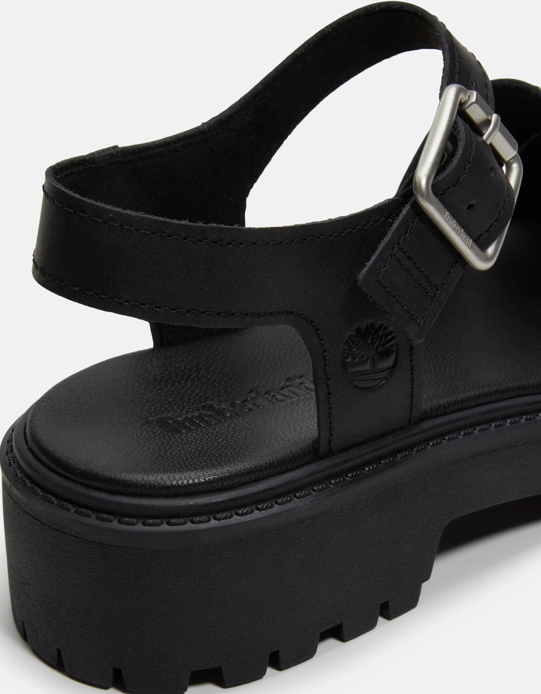 Timberland Stone Street Backstrap Full Grain Leather Womens Sandals - Black
