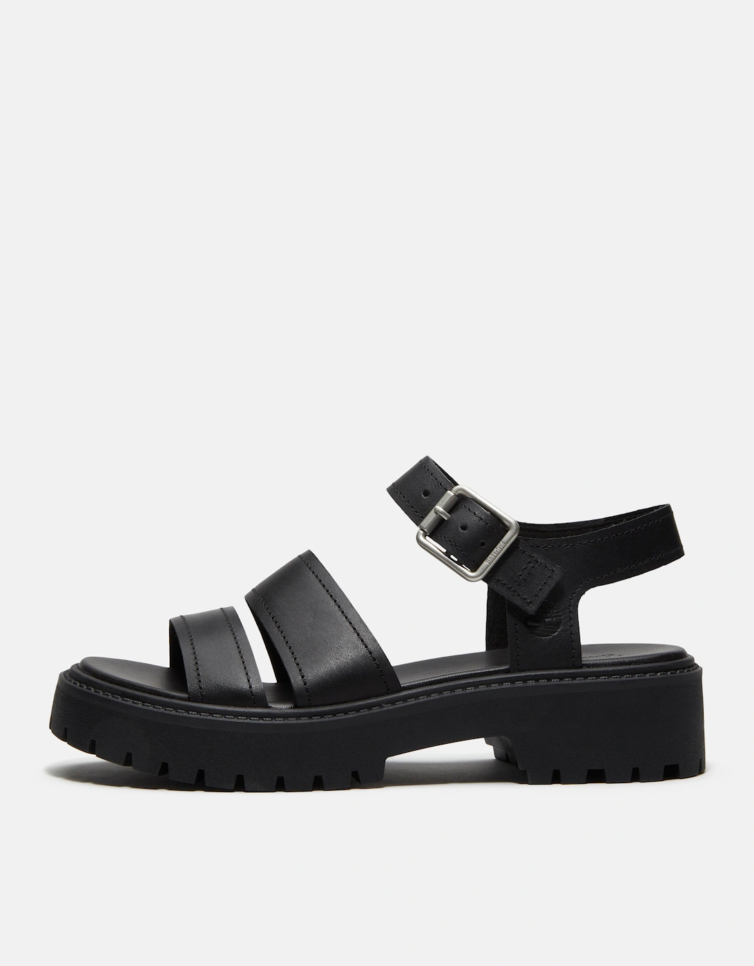 Timberland Stone Street Backstrap Full Grain Leather Womens Sandals - Black
