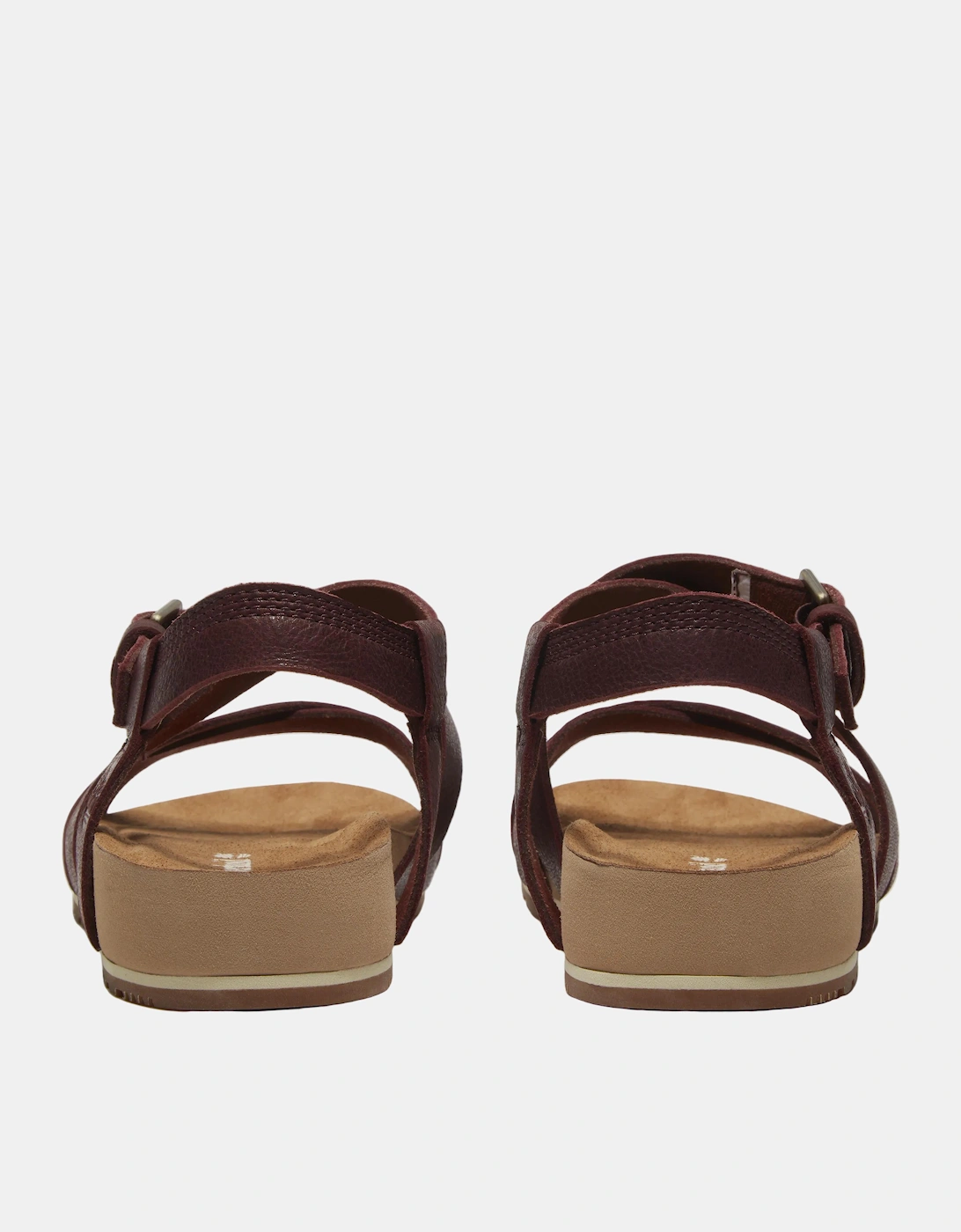 Timberland Malibu Waves Cross Strap Full Grain Leather Womens Sandals - Burgundy
