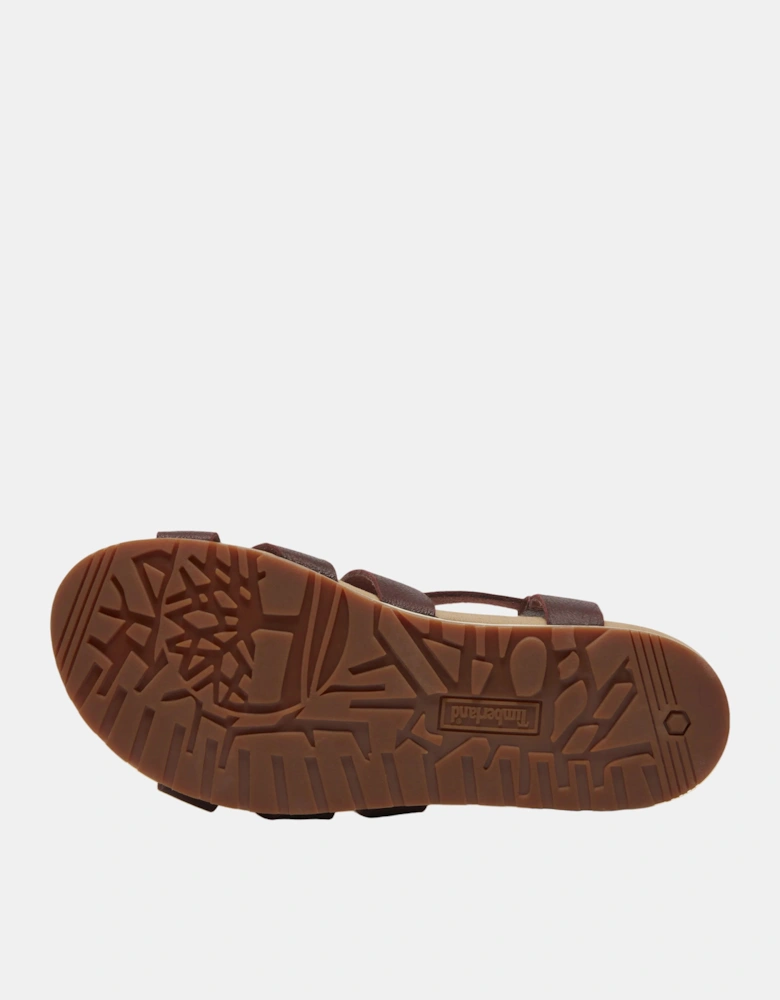 Timberland Malibu Waves Cross Strap Full Grain Leather Womens Sandals - Burgundy