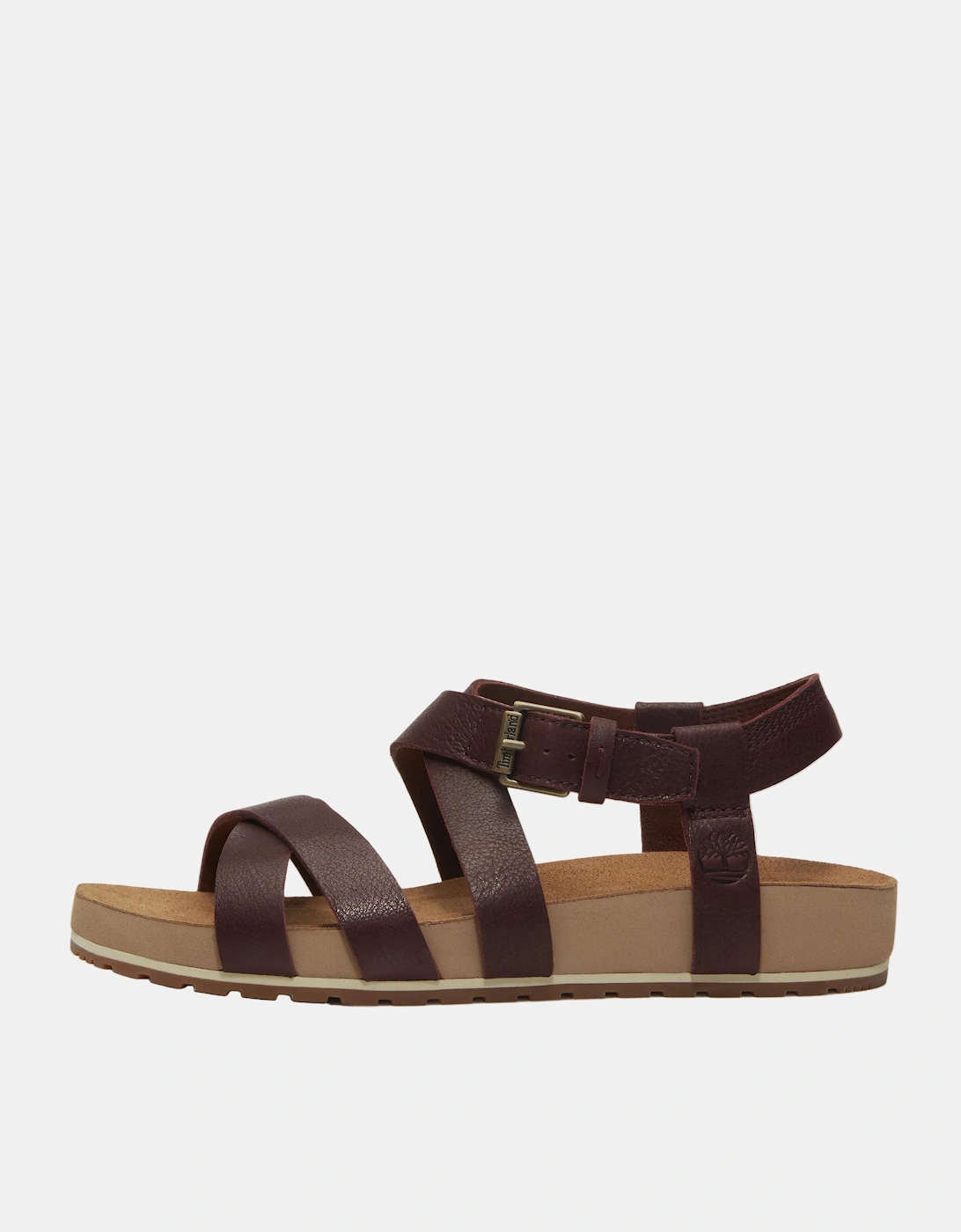 Timberland Malibu Waves Cross Strap Full Grain Leather Womens Sandals - Burgundy