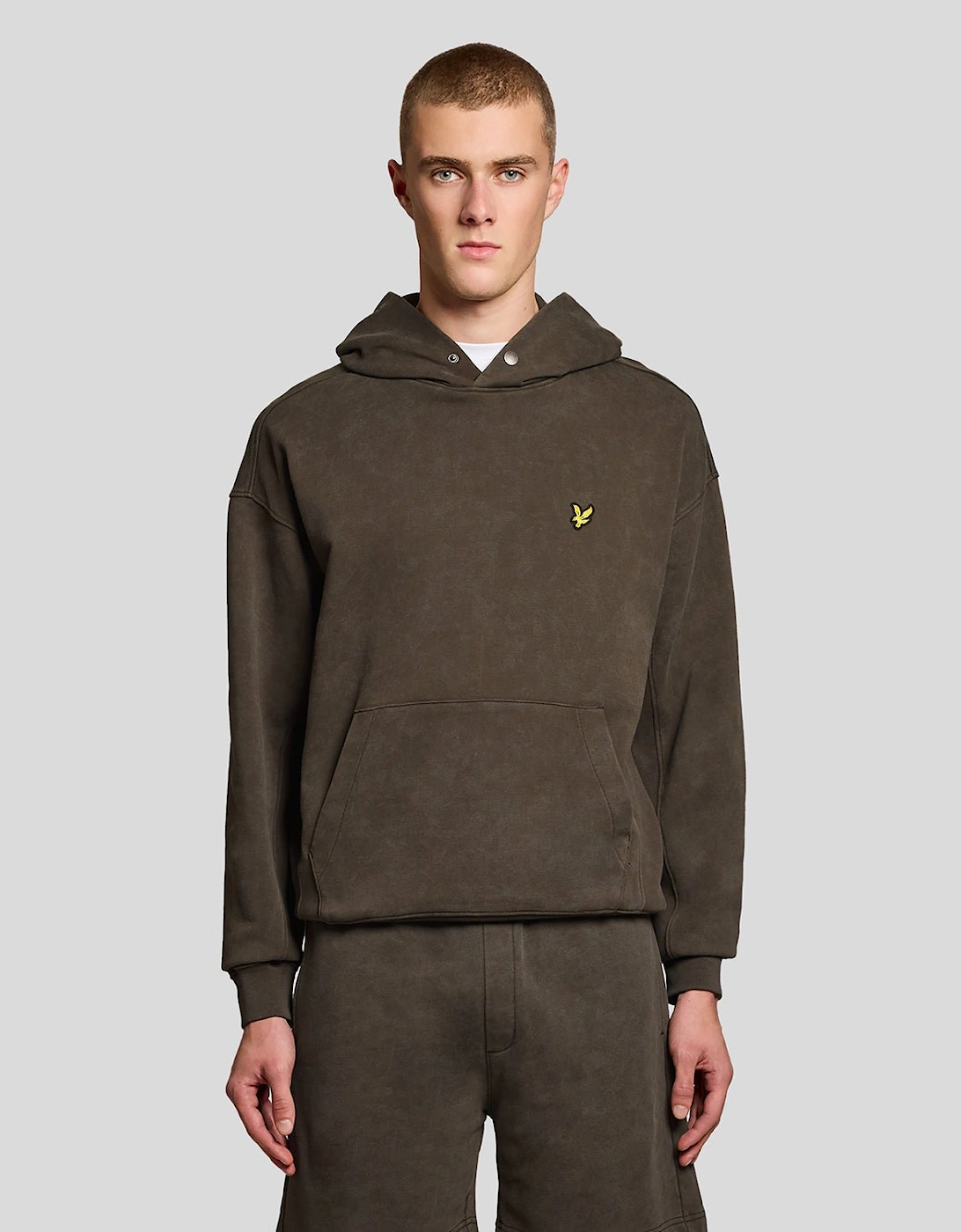 Lyle And Scott Men's Brown Heavy Wash Cotton Hoodie - Size 38