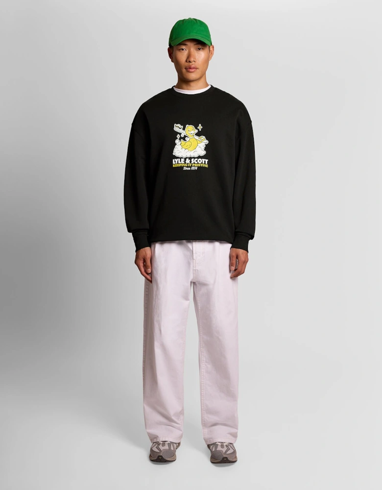 Chest Print Graphic Sweatshirt