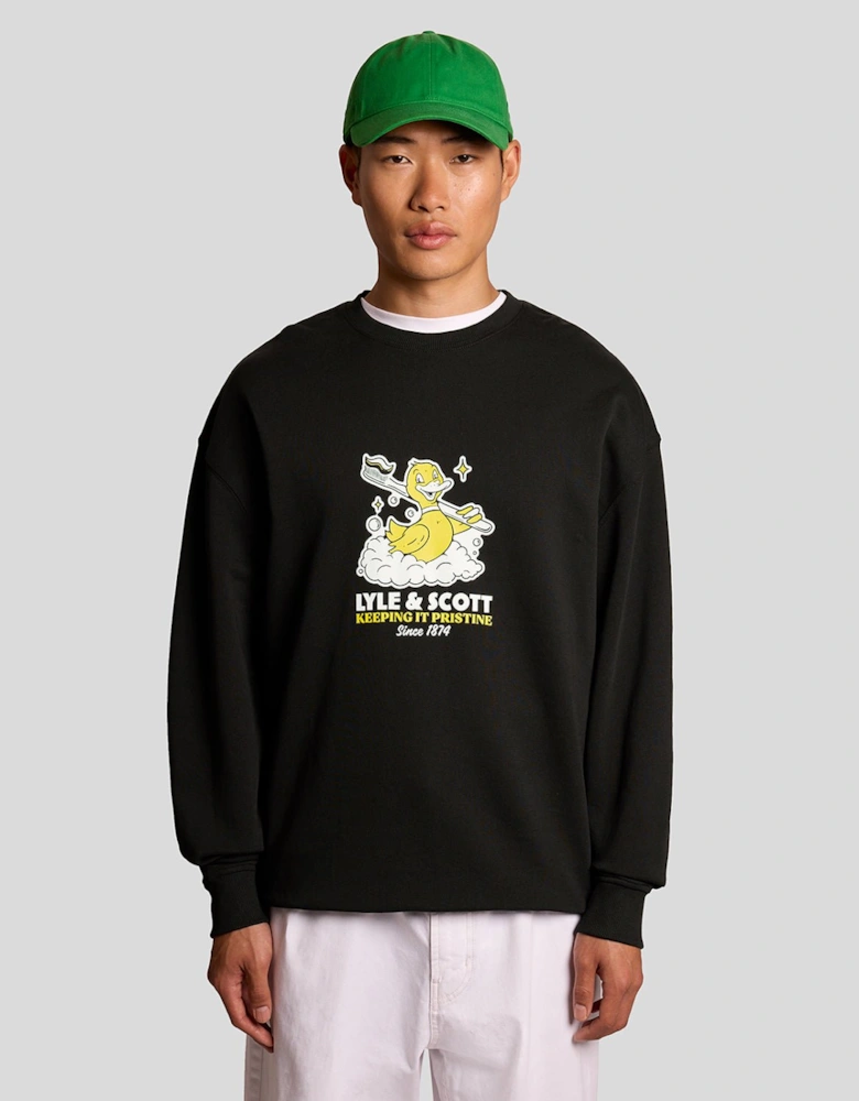 Chest Print Graphic Sweatshirt