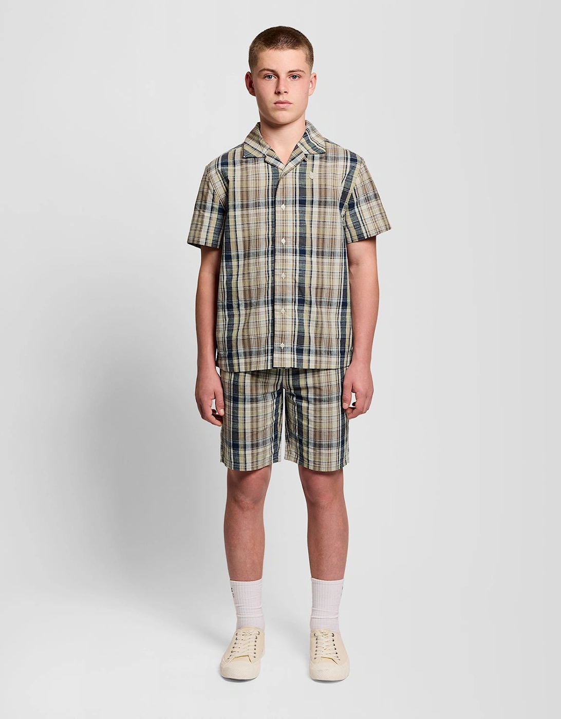 Linen Blend Check Shorts, 7 of 6