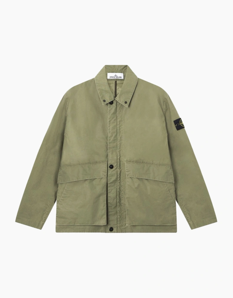 S0290 4100054 Waxed Pigment Cotton Tela Jacket Green