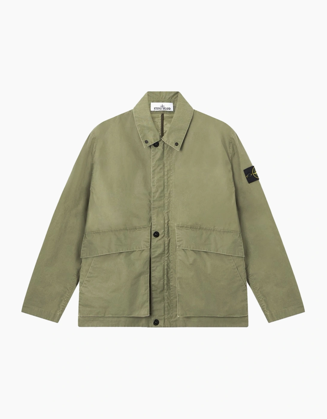 S0290 4100054 Waxed Pigment Cotton Tela Jacket Green