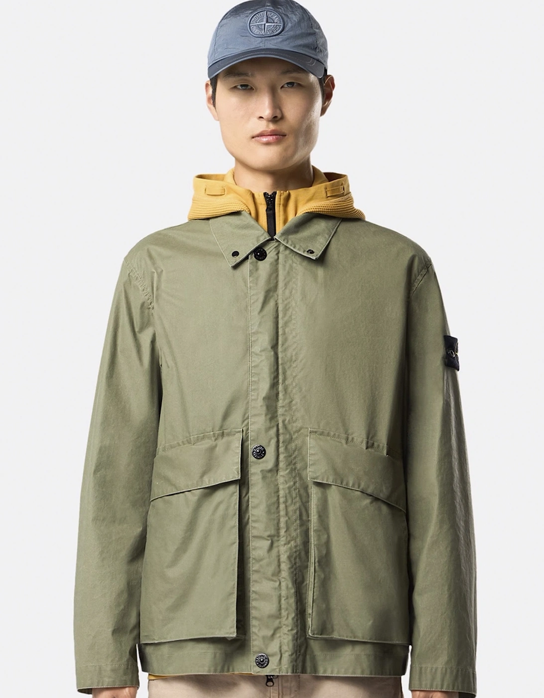 S0290 4100054 Waxed Pigment Cotton Tela Jacket Green