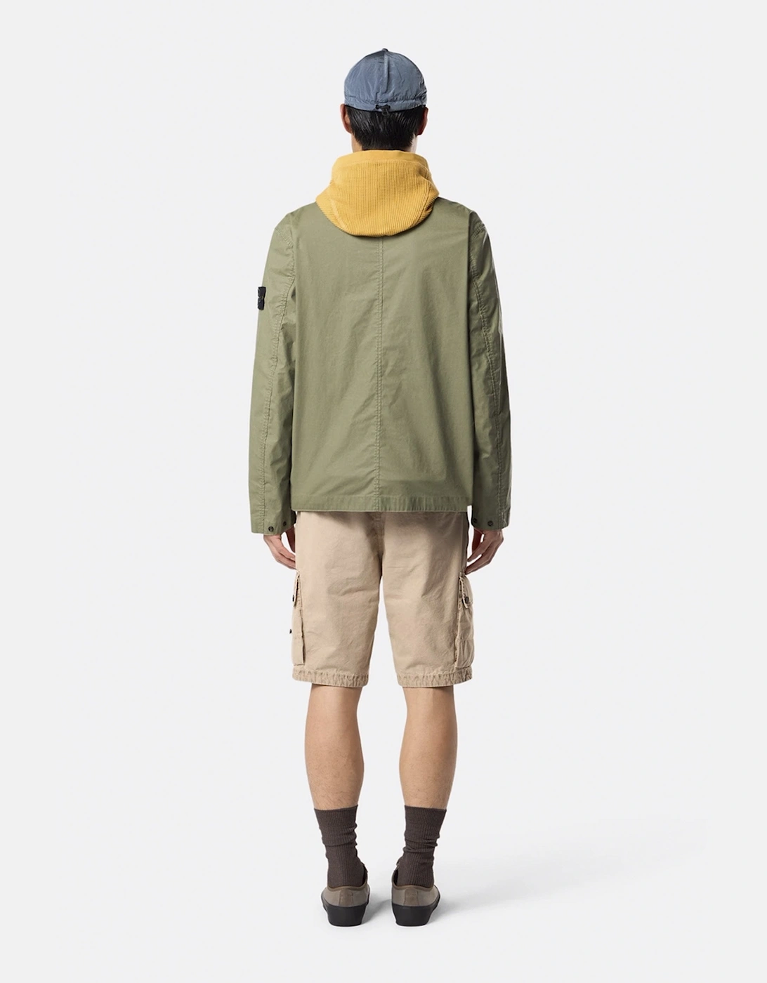 S0290 4100054 Waxed Pigment Cotton Tela Jacket Green