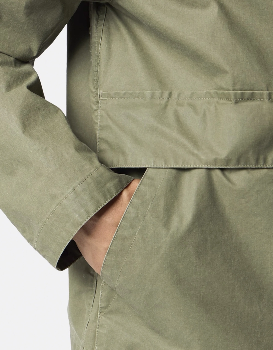 S0290 4100054 Waxed Pigment Cotton Tela Jacket Green