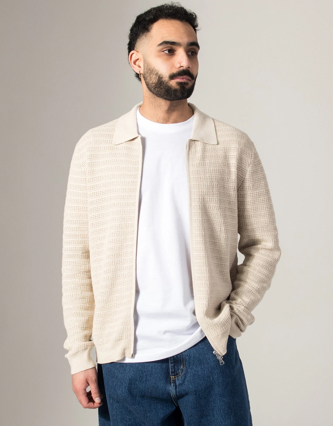 Gustav Zip Through Knit Cardigan