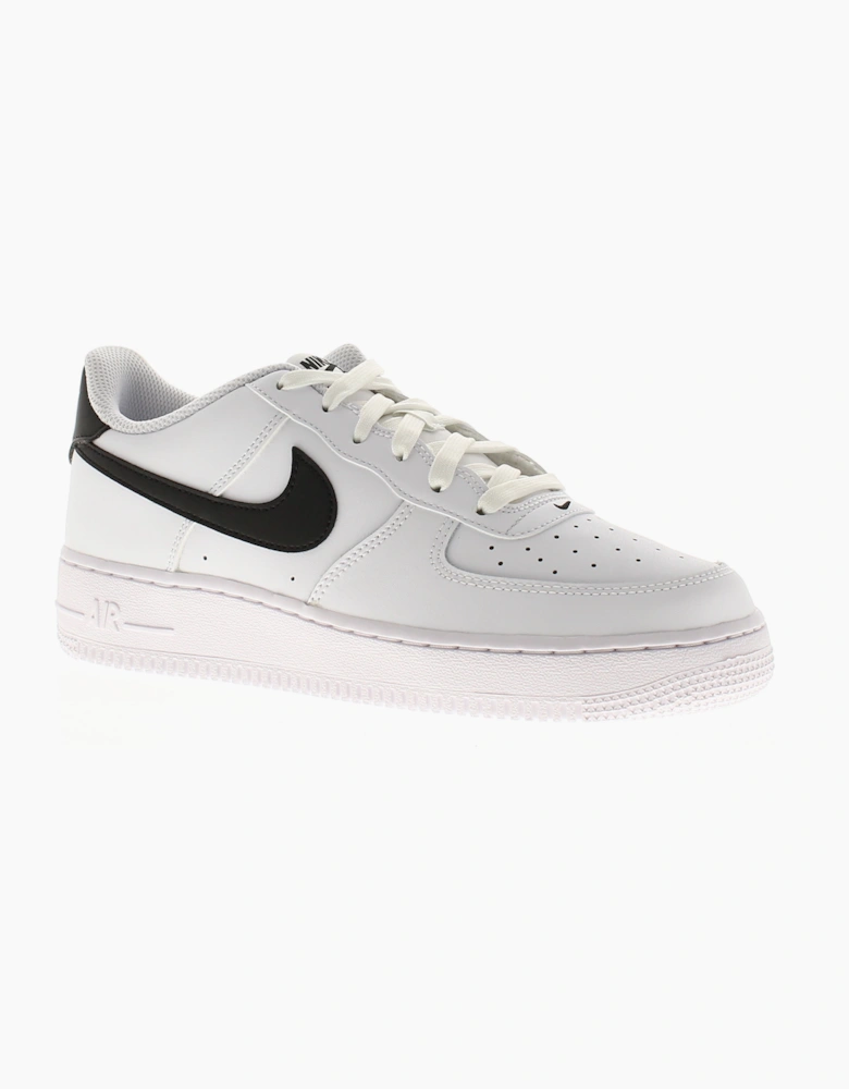 Nike Junior Boys Trainers Air Force 1 Bg Leather Lace Up white black UK Size