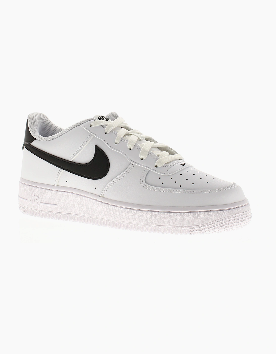 Nike Junior Boys Trainers Air Force 1 Bg Leather Lace Up white black UK Size