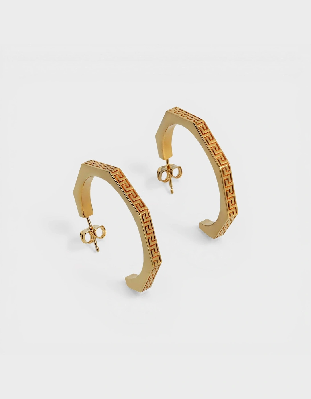 Versace Women's Gold Hex Greca Earrings