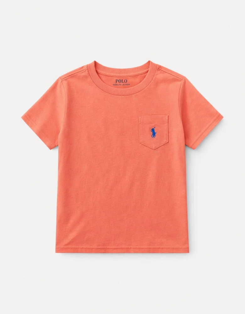 RALPH LAUREN BOY PEACH POCKET T SHIRT 70333501
