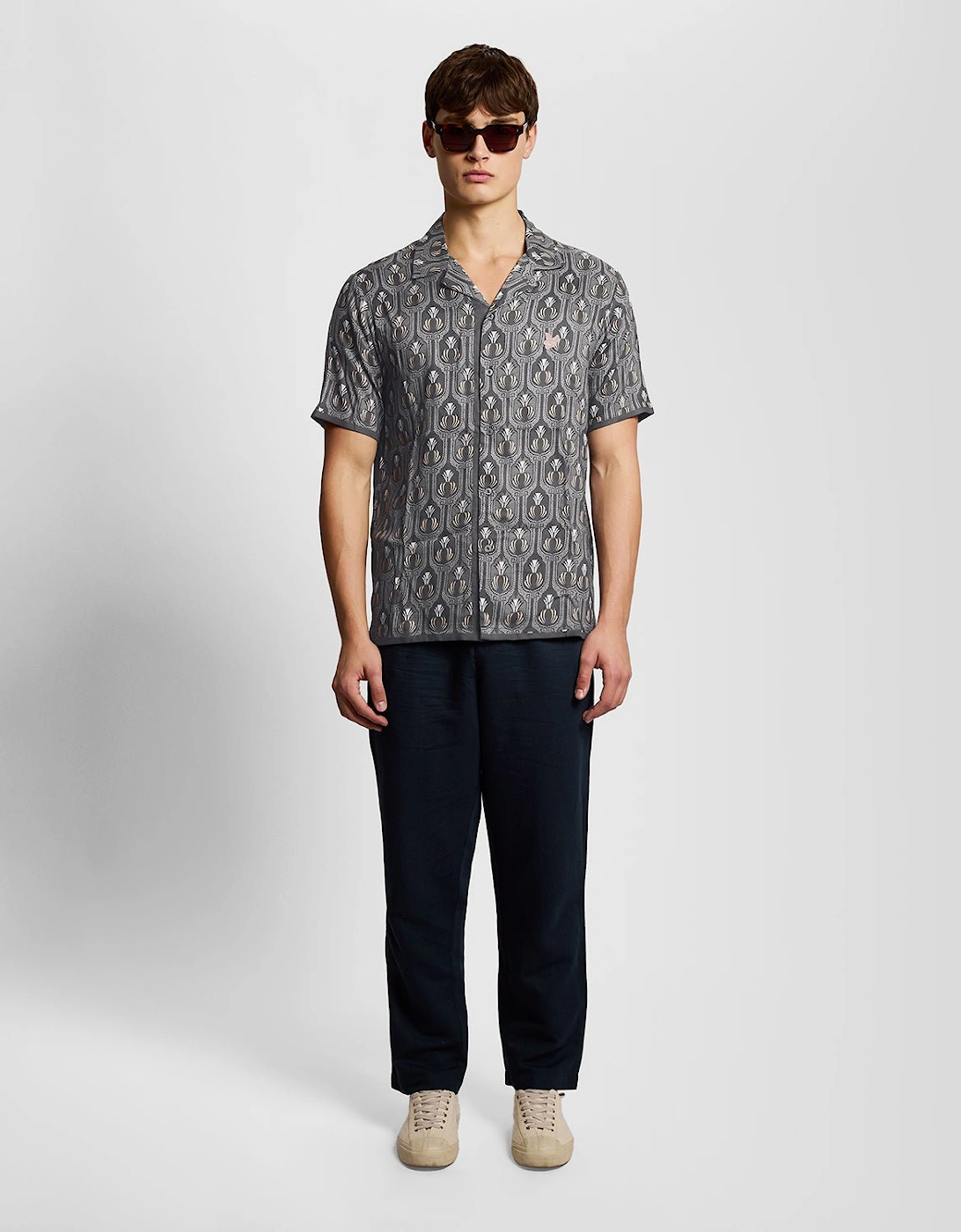 Short Sleeve Botanical Graphic Shirt