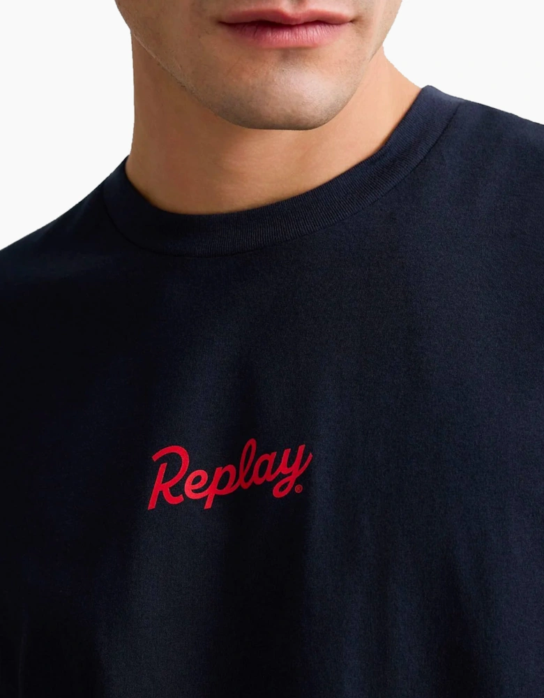 Replay T-Shirt  With Front Print NAVY