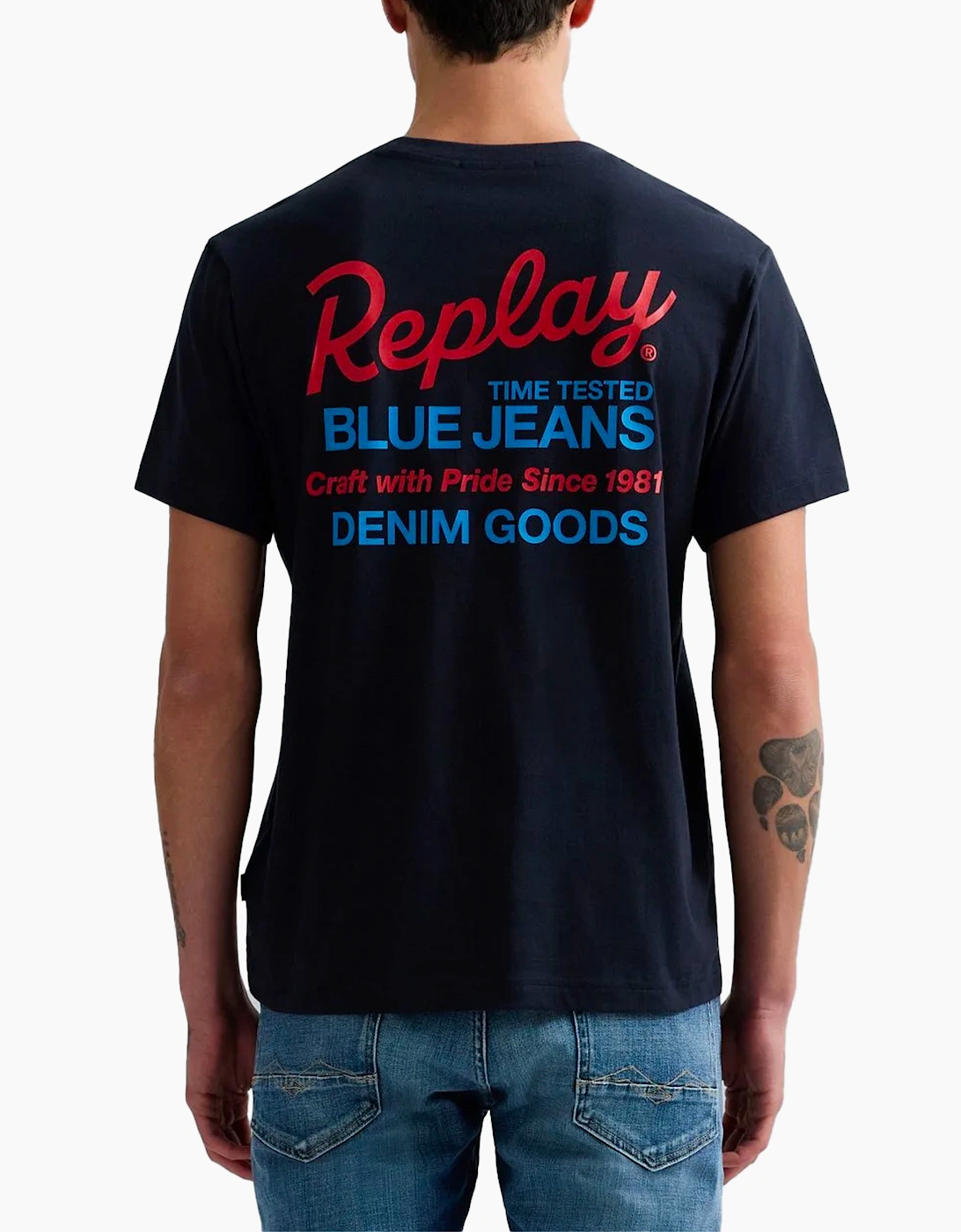 Replay T-Shirt  With Front Print NAVY