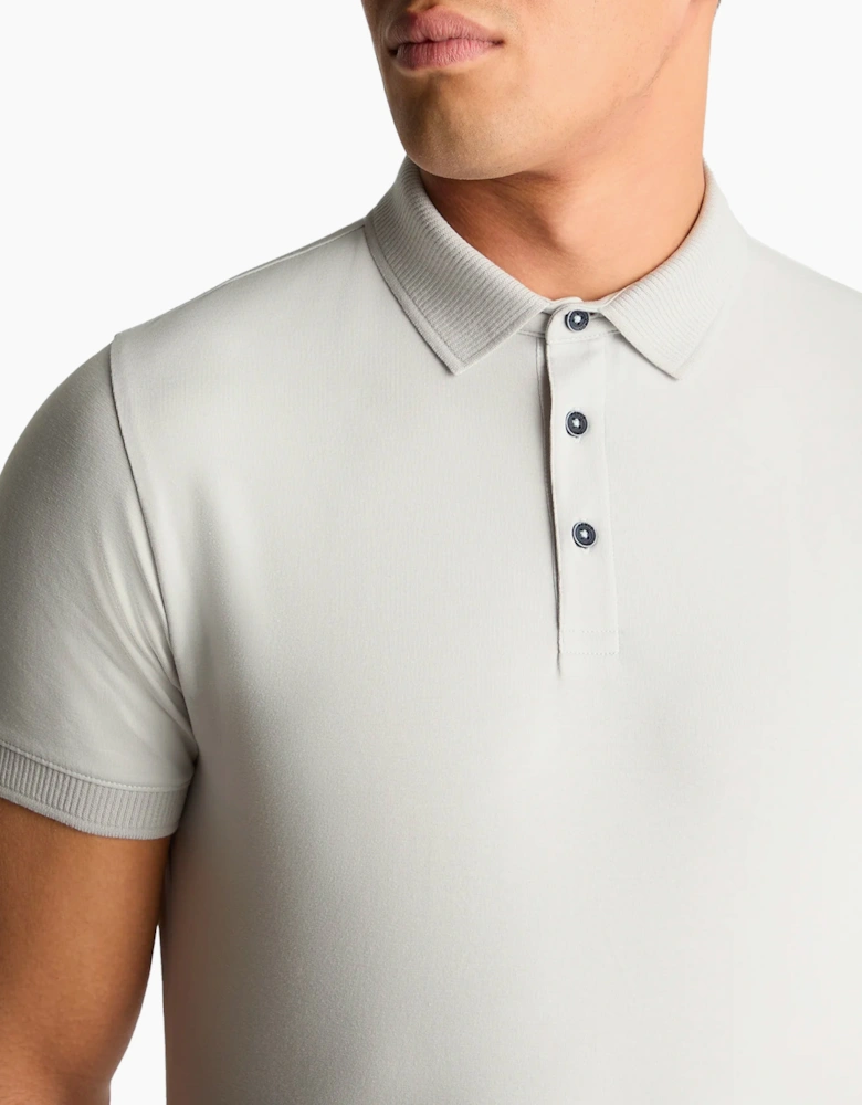 Remus Uomo Polo Shirt Tapered Fit Cotton-Stretch Quiet Grey