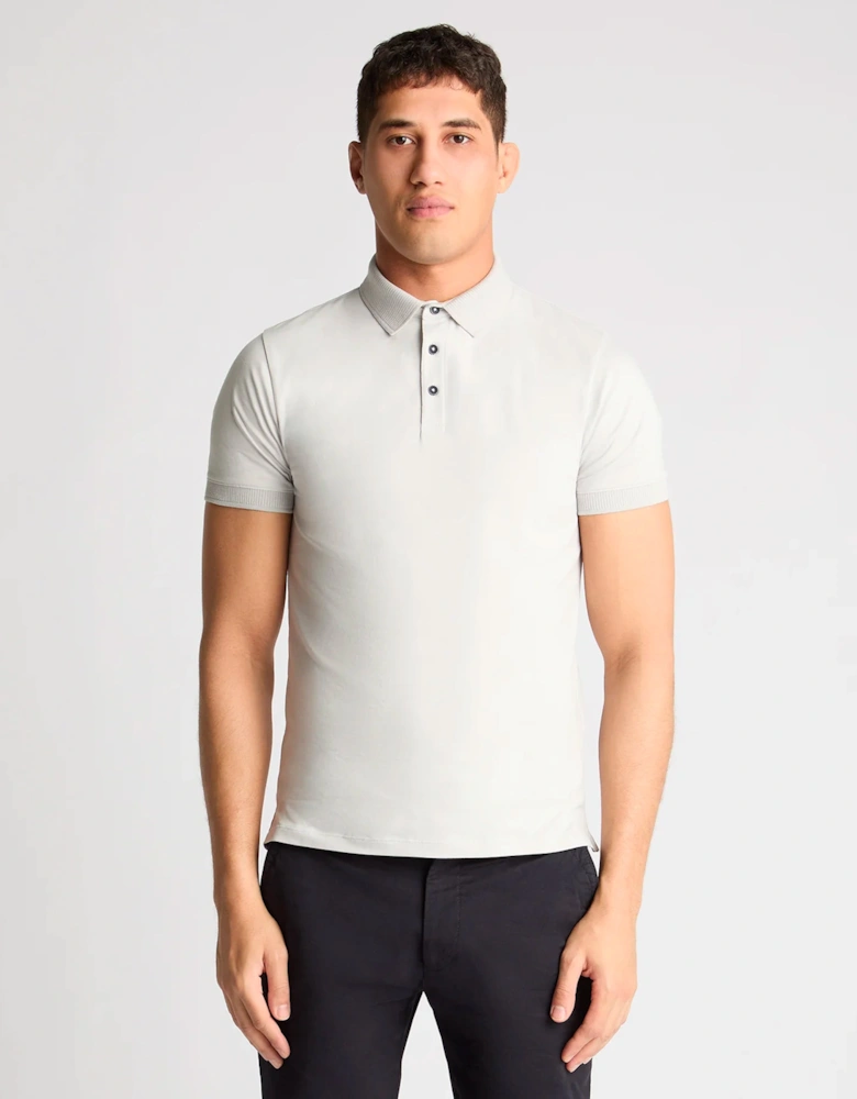 Remus Uomo Polo Shirt Tapered Fit Cotton-Stretch Quiet Grey