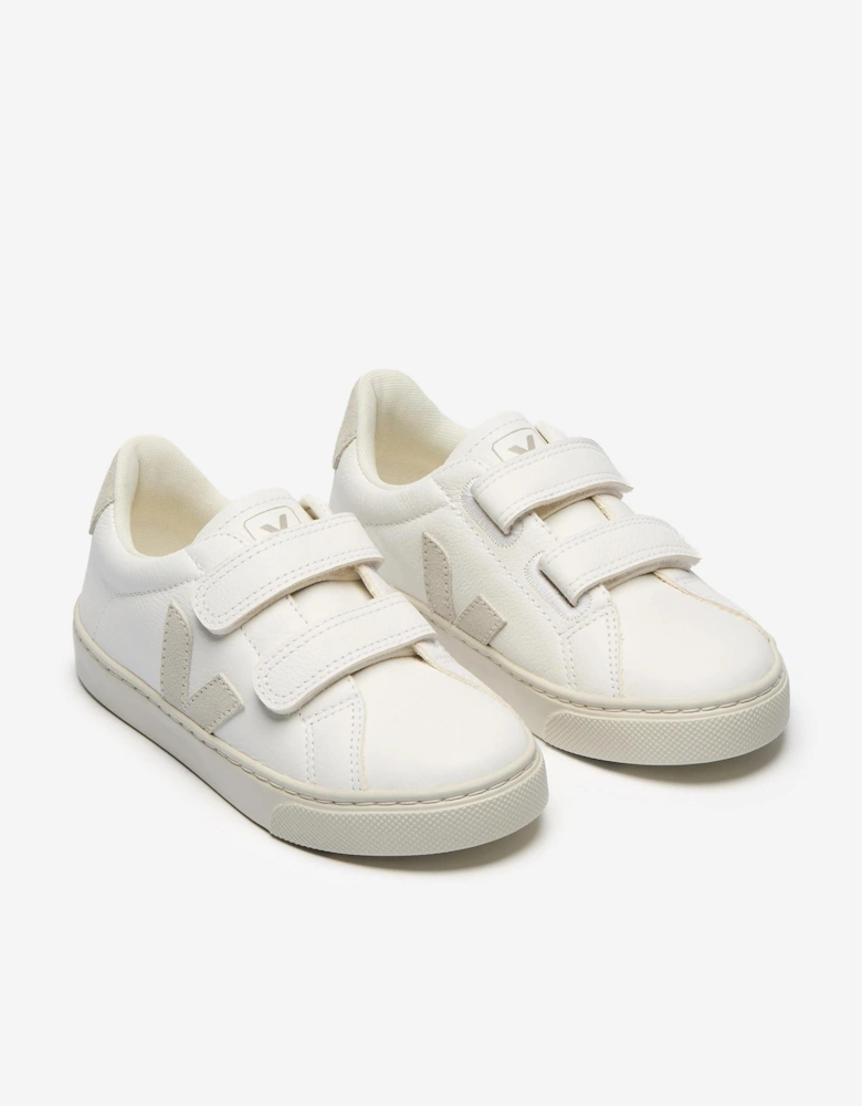 Veja Kids Chromefree Leather Small Esplar Traners in White