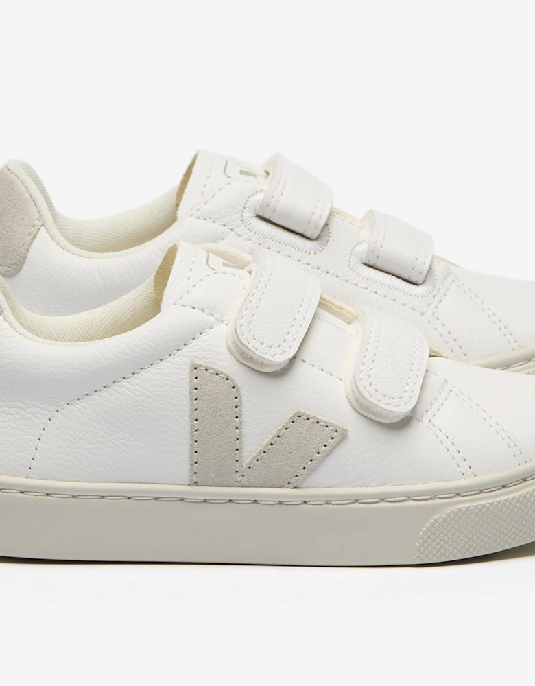 Veja Kids Chromefree Leather Small Esplar Traners in White