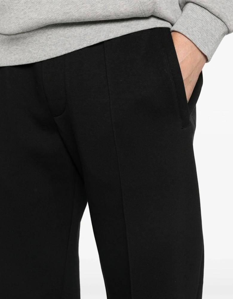 Double-Jersey Branded Cuffed Joggers Black