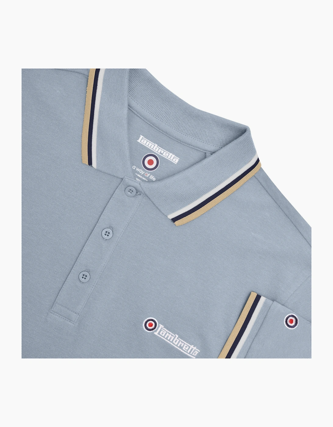 Lambretta Mens Triple Tipped Polo Shirt