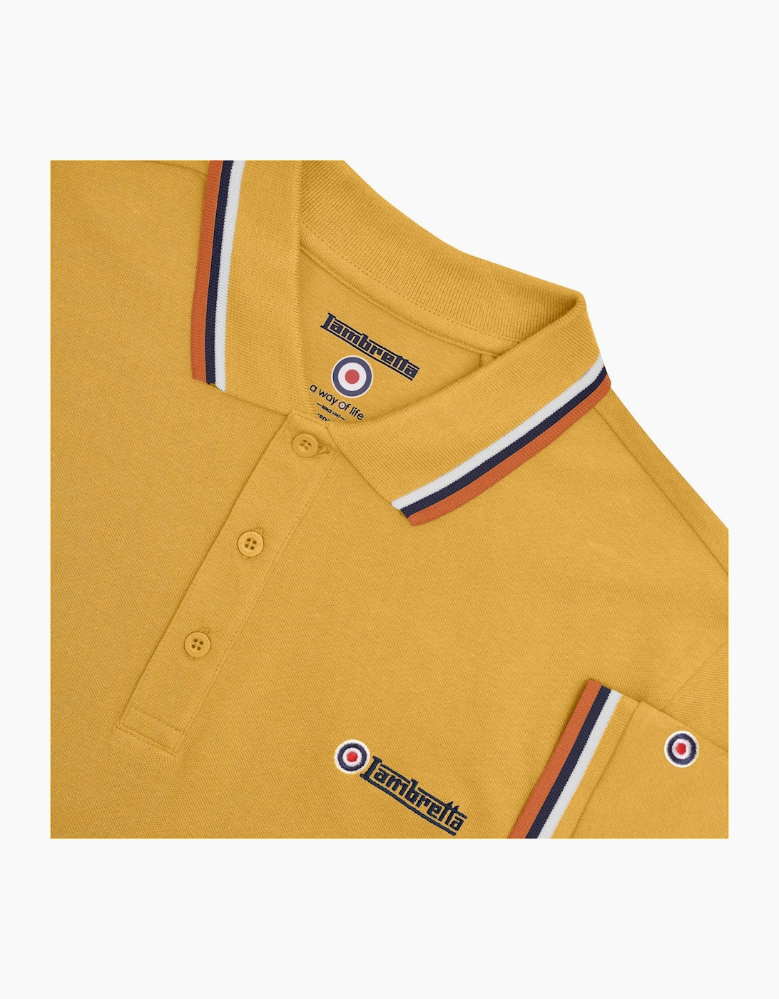 Lambretta Mens Triple Tipped Polo Shirt
