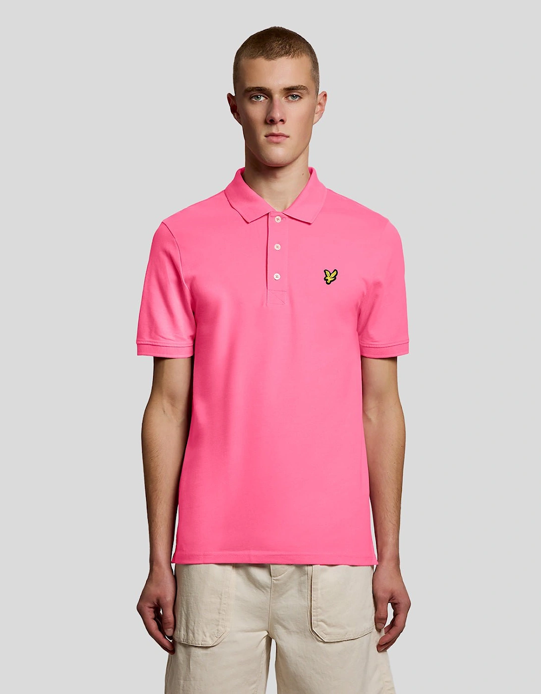 Lyle And Scott Men's Pink Cotton Polo Shirt  40 L