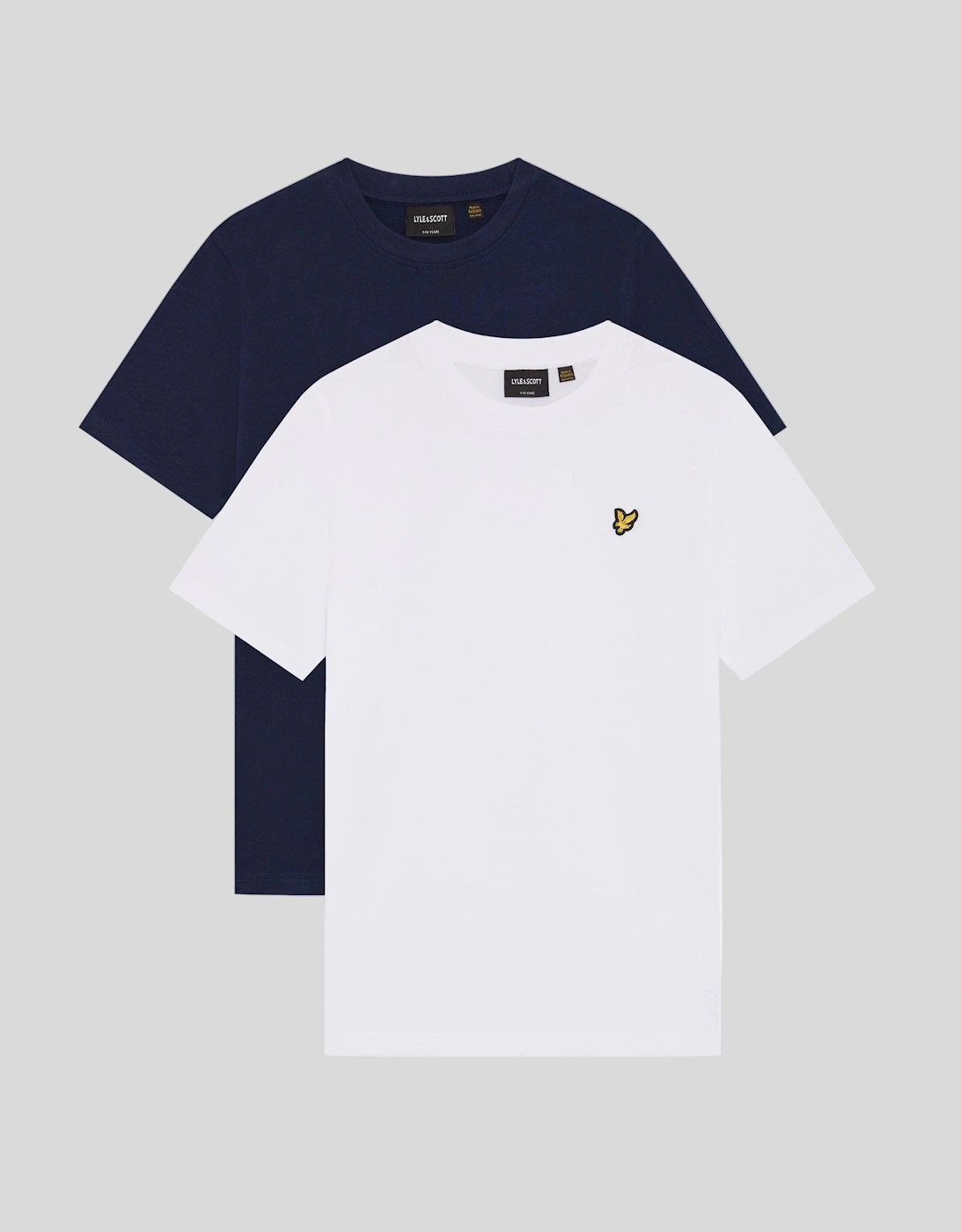 Lyle And Scott Boys White  Crew Neck 2-Pack T-Shirt - Size 9 Years/10 Years Kids