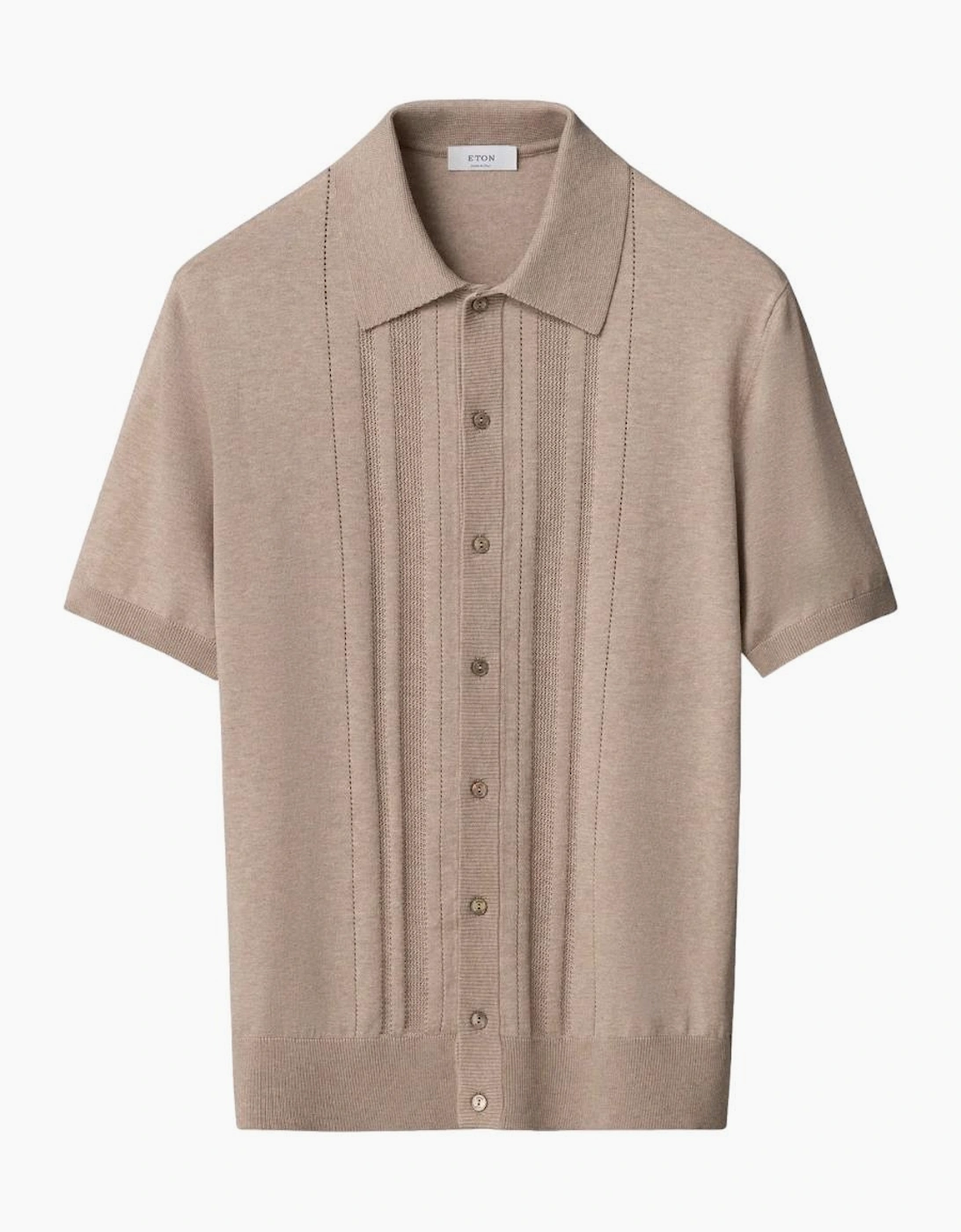Eton Structure Full Button Polo 33 Beige
