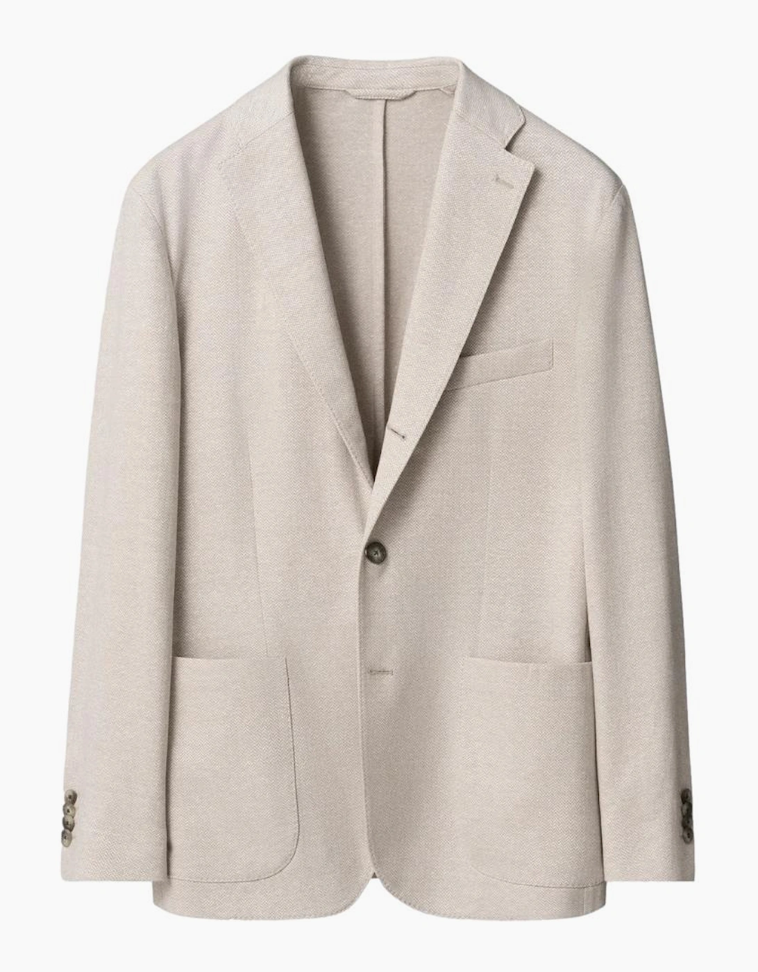 Eton Herringbone Linen Jersey Soft Jacket 32 Beige