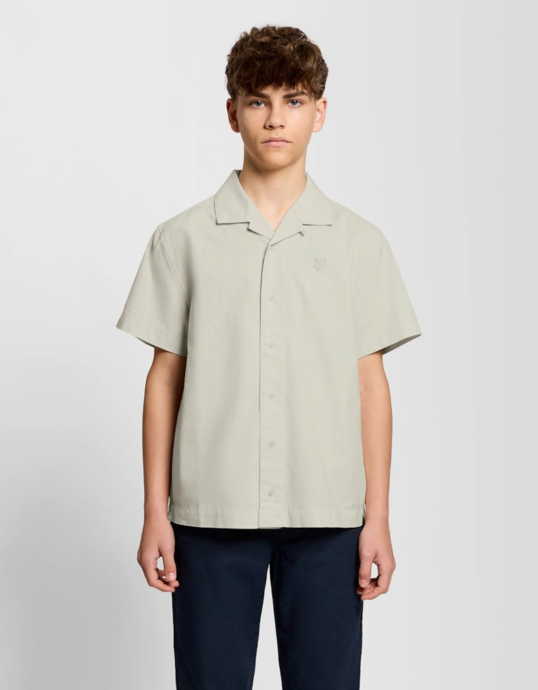 Short Sleeve Linen Blend Shirt